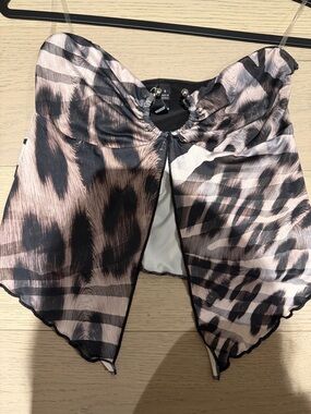 Windsor Blush and Black Animal Print Bandeau